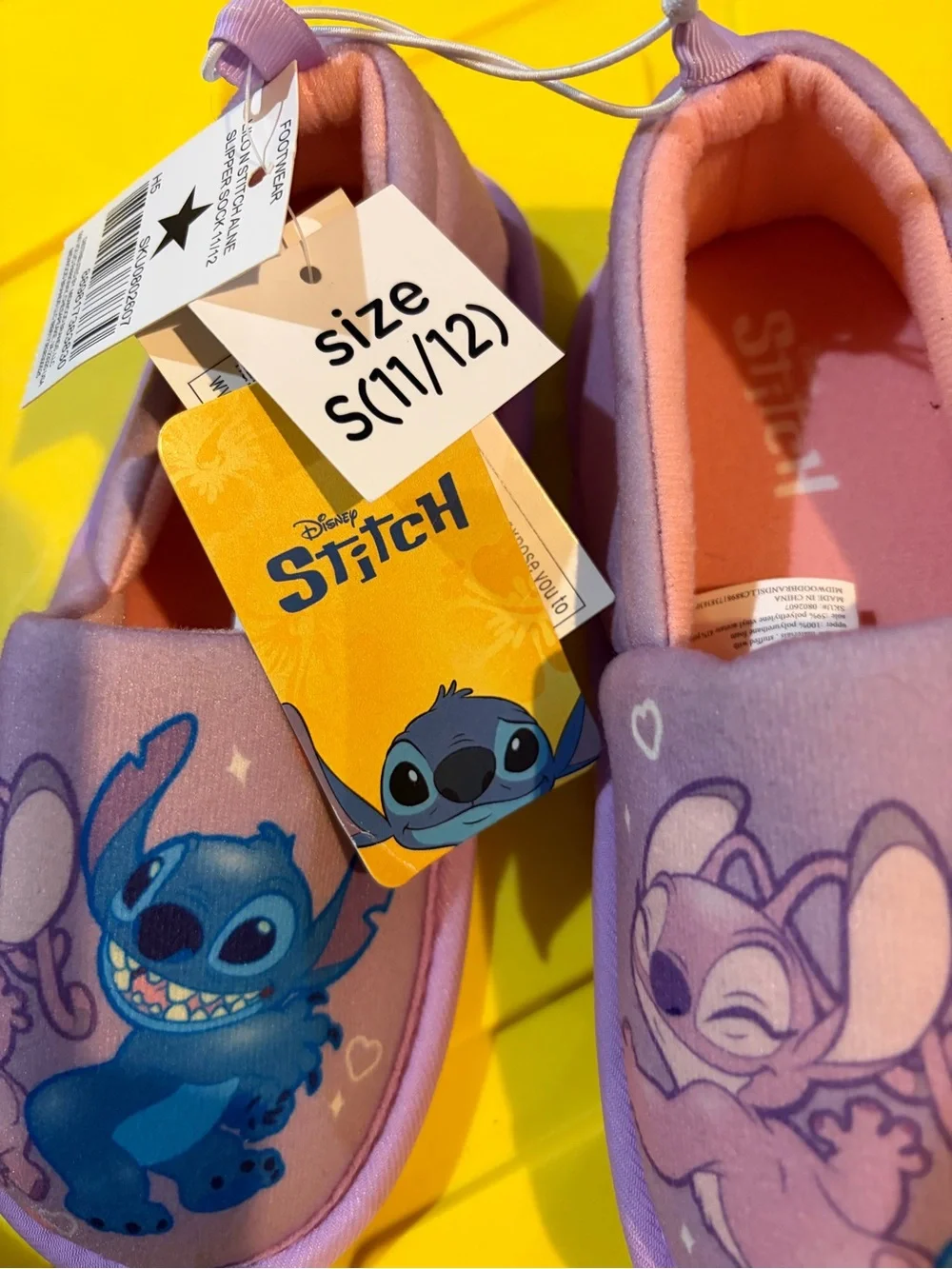 Disney Purple Stitch & Angel Kids Slip-On Shoes